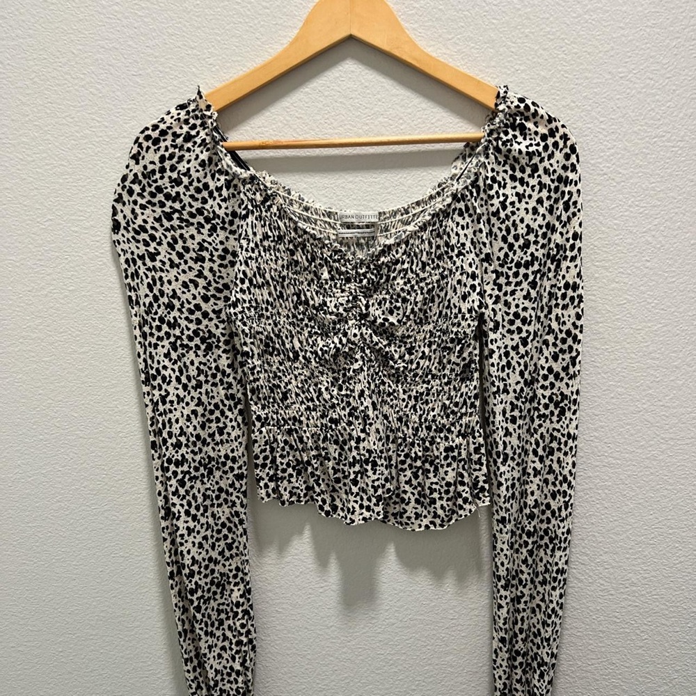 Animal print UO long sleeve blouse
